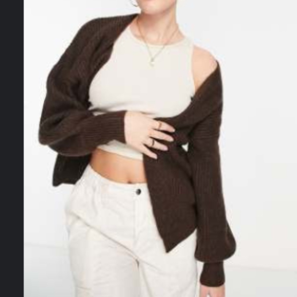 ASOS DESIGN edge to edge cardigan in brown